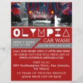 Red & Blue Car Wash, Cleaning Service Advertising Flyer (Vorne)