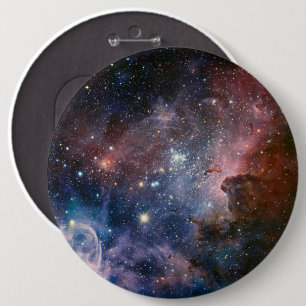 Red & Blue Carina Nebula Hubble Telescope Button