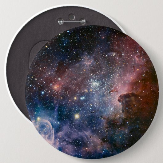 Red & Blue Carina Nebula Hubble Telescope Button (Vorne & Hinten)
