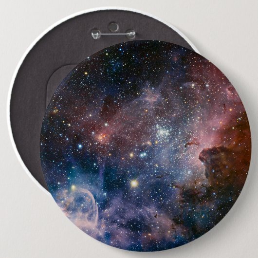 Red & Blue Carina Nebula Hubble Telescope Button (Vorne & Hinten)
