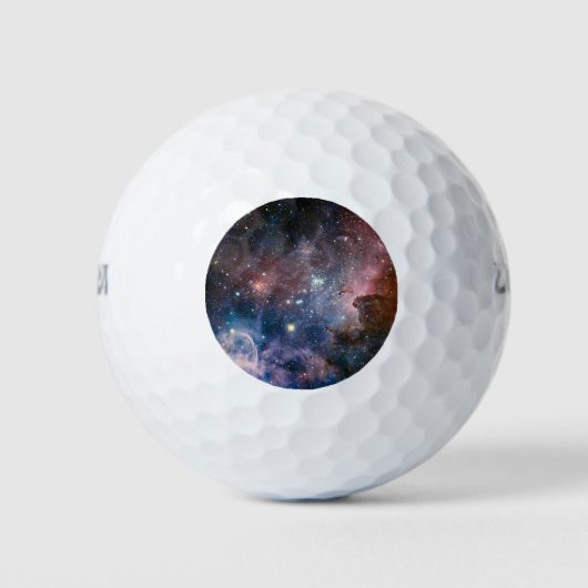 Red & Blue Carina Nebula Hubble Telescope Golfball (Vorderseite)