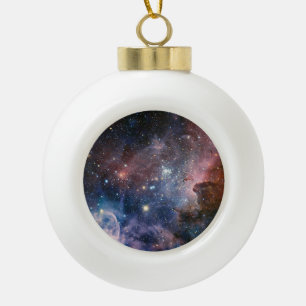 Red & Blue Carina Nebula Hubble Telescope Keramik Kugel-Ornament