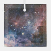 Red & Blue Carina Nebula Hubble Telescope Ornament Aus Glas (Vorderseite)