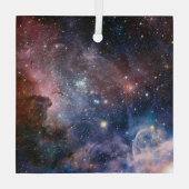 Red & Blue Carina Nebula Hubble Telescope Ornament Aus Glas (Rückseite)