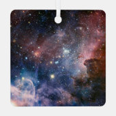 Red & Blue Carina Nebula Hubble Telescope Ornament Aus Metall (Rückseite)