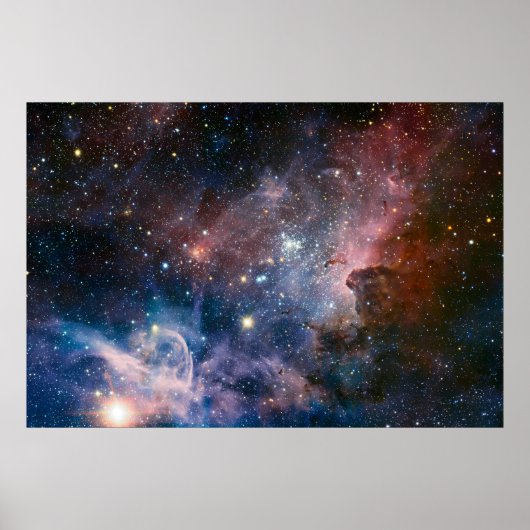 Red & Blue Carina Nebula Hubble Telescope Poster (Vorne)