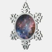 Red & Blue Carina Nebula Hubble Telescope Schneeflocken Zinn-Ornament (Rechts)