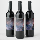 Red & Blue Carina Nebula Hubble Telescope Weinetikett (Flaschen)