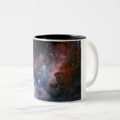 Red & Blue Carina Nebula Hubble Telescope Zweifarbige Tasse (VorderseiteRechts)