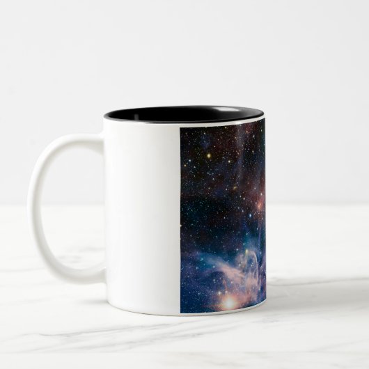 Red & Blue Carina Nebula Hubble Telescope Zweifarbige Tasse (Links)