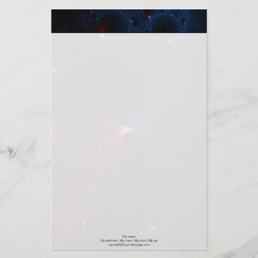 Red Blue Cells Fraktal Art Briefpapier (Vorderseite)