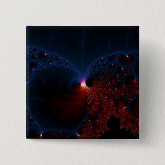 Red Blue Cells Fraktal Art Button (Vorderseite)