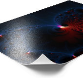 Red Blue Cells Fraktal Art Fotodruck (Ecke)