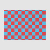 Red Blue Checked Karo Design Seidenpapier (Vorderseite)