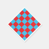 Red Blue Checked Karo Design Serviette (Ecke)