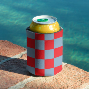 Red Blue Checkerboard Retro Farbige Karo Dosenkühler