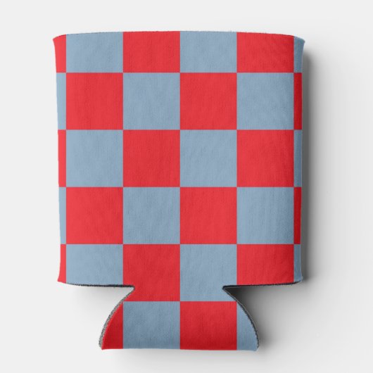 Red Blue Checkerboard Retro Farbige Karo Dosenkühler (Rückseite)