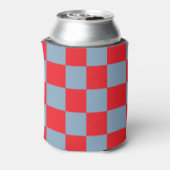 Red Blue Checkerboard Retro Farbige Karo Dosenkühler (Kanne Rückseite)
