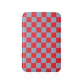 Red Blue Checkered Gingham Pattern Badematte (Vorderseite Vertikal)