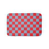 Red Blue Checkered Gingham Pattern Badematte (Vorderseite)