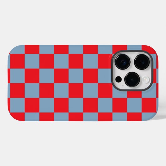 Red Blue Checkered Gingham Pattern Case-Mate iPhone Hülle (Rückseite (Horizontal))