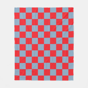 Red Blue Checkered Gingham Pattern Fleecedecke