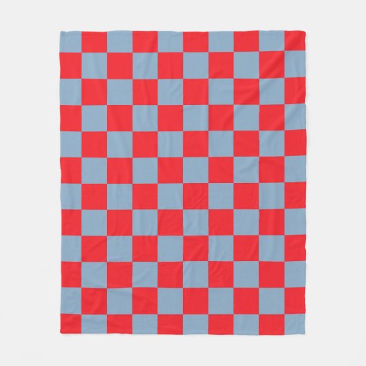 Red Blue Checkered Gingham Pattern Fleecedecke (Vorderseite)