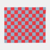Red Blue Checkered Gingham Pattern Fleecedecke (Vorderseite (Horizontal))