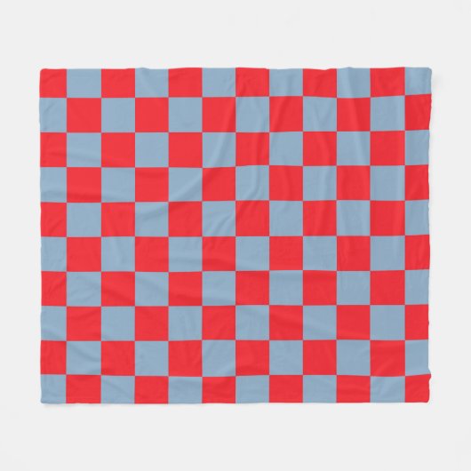 Red Blue Checkered Gingham Pattern Fleecedecke (Vorderseite (Horizontal))