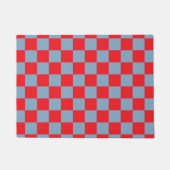 Red Blue Checkered Gingham Pattern Fußmatte (Vorderseite)