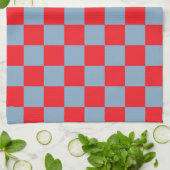 Red Blue Checkered Gingham Pattern Geschirrtuch (Gefaltet)