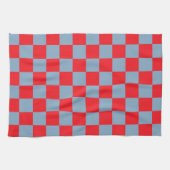 Red Blue Checkered Gingham Pattern Geschirrtuch (Horizontal)