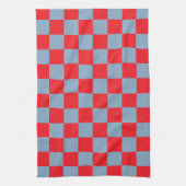 Red Blue Checkered Gingham Pattern Geschirrtuch (Vertikal)