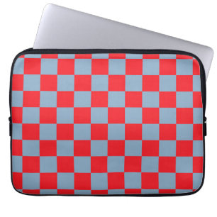 Red Blue Checkered Gingham Pattern Laptopschutzhülle