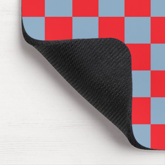 Red Blue Checkered Gingham Pattern Mousepad (Ecke)