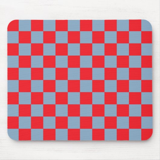 Red Blue Checkered Gingham Pattern Mousepad (Vorne)
