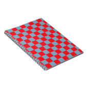 Red Blue Checkered Gingham Pattern Notizblock (Rechte Seite)