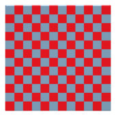 Red Blue Checkered Gingham Pattern Poster (Vorderseite)