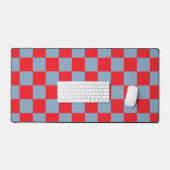 Red Blue Checkered Gingham Pattern Schreibtischunterlage (Tastatur & Maus)