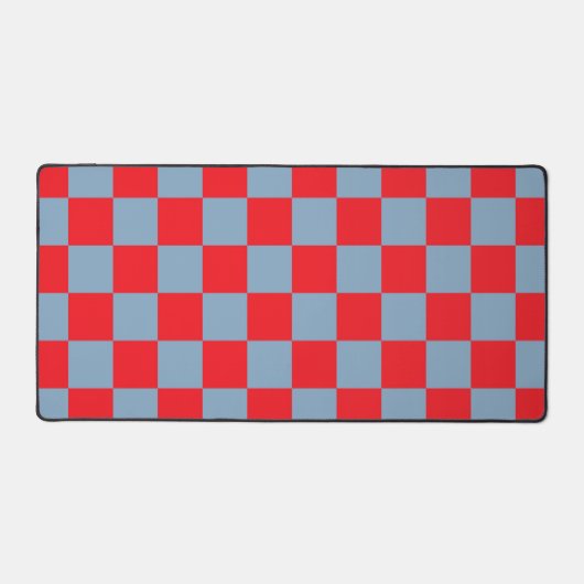 Red Blue Checkered Gingham Pattern Schreibtischunterlage (Vorderseite)