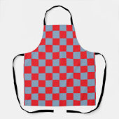 Red Blue Checkered Gingham Pattern Schürze (Vorderseite)