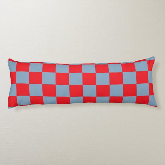 Red Blue Checkered Gingham Pattern Seitenschläferkissen (Rückseite)
