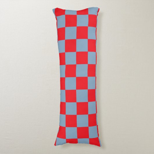 Red Blue Checkered Gingham Pattern Seitenschläferkissen (Vorderseite Vertikal)