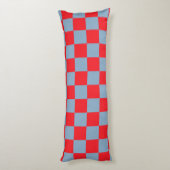 Red Blue Checkered Gingham Pattern Seitenschläferkissen (Rückseite (Vertikal))