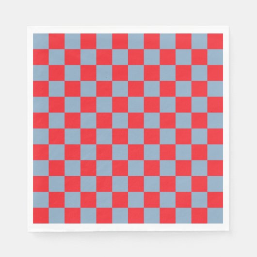 Red Blue Checkered Gingham Pattern Serviette (Vorderseite)