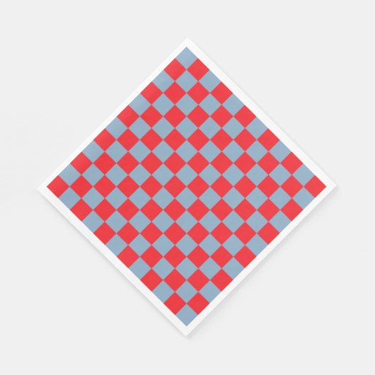 Red Blue Checkered Gingham Pattern Serviette (Ecke)