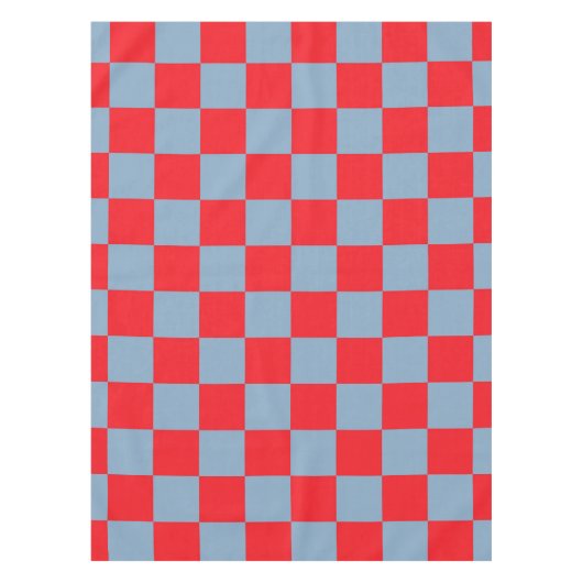 Red Blue Checkered Gingham Pattern Tischdecke (Vorderseite)