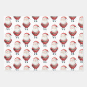 Red Blue Christmas Magic Santa Bunny Rabbit Geschenkpapier Set (Vorderseite 2)