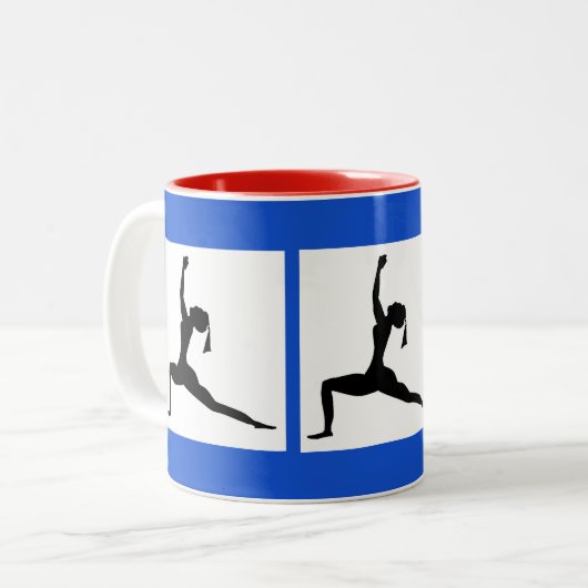 Red Blue Coffee Cup Zweifarbige Tasse (Vorderseite Links)