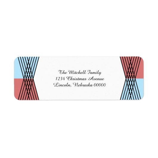 Red Blue Color Deko Address Labels (Vorne)